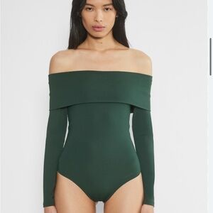 Aritzia Off-Shoulder Teal Bodysuit